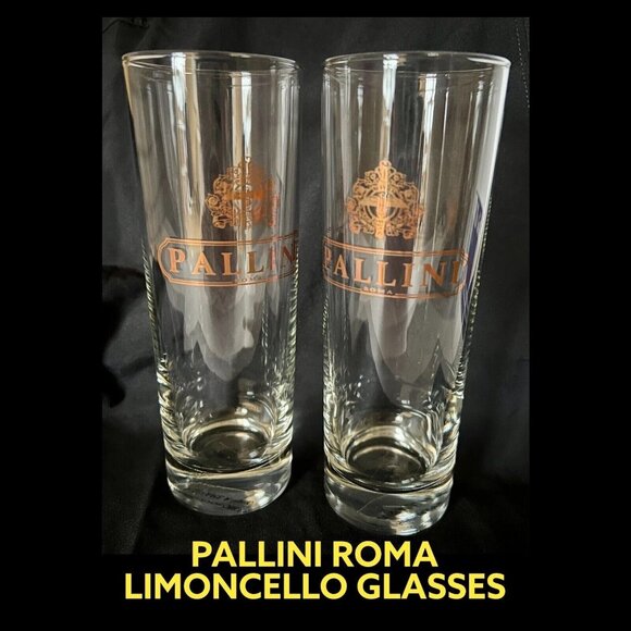 PALLINI High Ball Cocktail Glasses with Gold Design Set/2 - VINTAGE - Picture 3 of 13